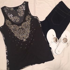 Cynthia Rowley Embellished Tank Top
